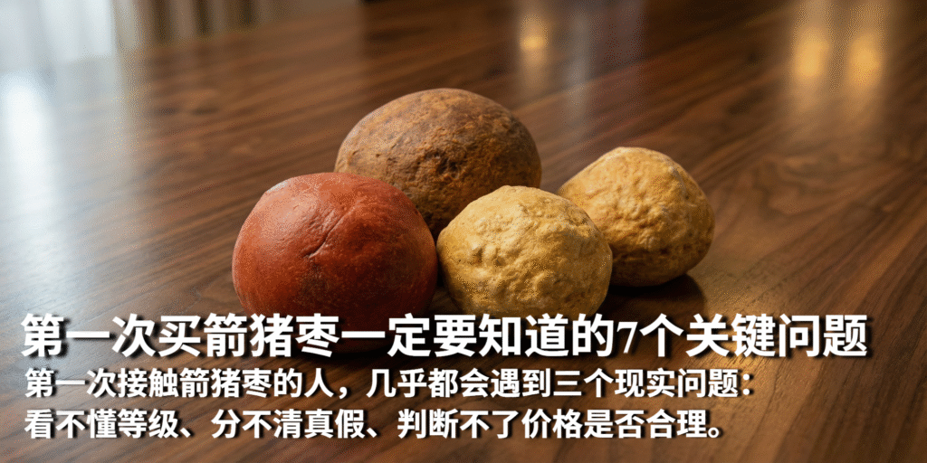 箭猪枣图片，图片写了买箭猪枣需知。